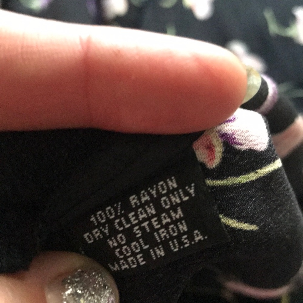 Betsey Johnson Black Midi Dress with Pink & Purple Floral Print - Picture 5 of 5